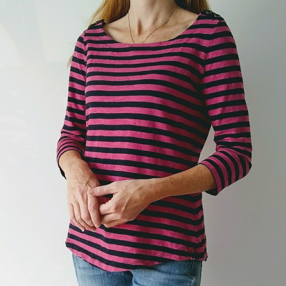 Banana Republic striped boat neck top